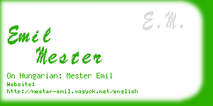emil mester business card